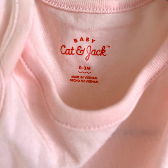 Cat & Jack Baby Girl Pink Tutu Bodysuit 0-3M Sleeveless Tank w/ Tulle Frill - Picture 3 of 4